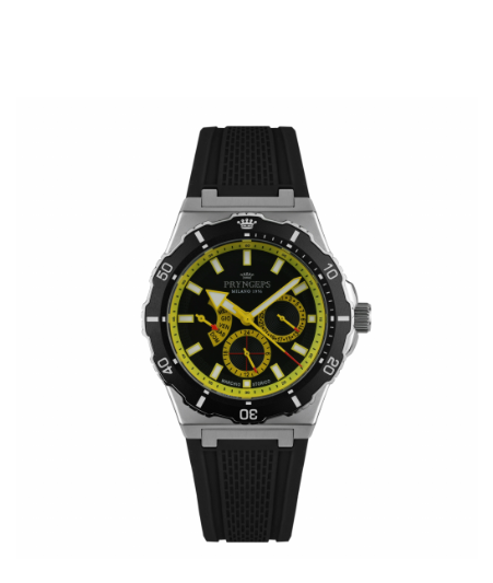 Orologio Pryngeps JAMAICA in Acciaio A1216 BK/GIALLO - A1216 BK/GIALLO